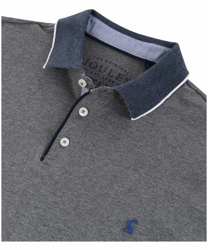 Joules Hanfield Grey Marl Polo Shirt-1